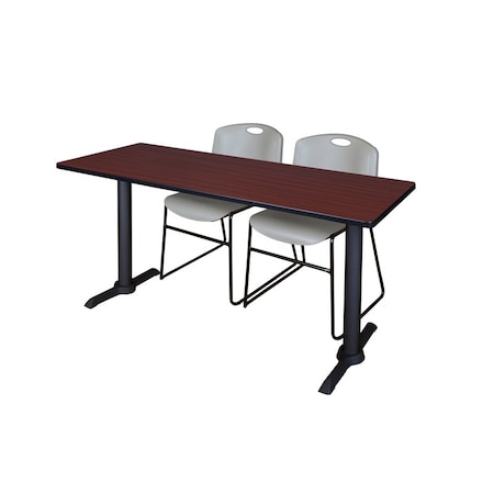 Cain Rectangle Tables > Training Tables > Cain Training Table & Chair Sets, 72 W, 24 L, 29 H, Mahogany MTRCT7224MH44GY
